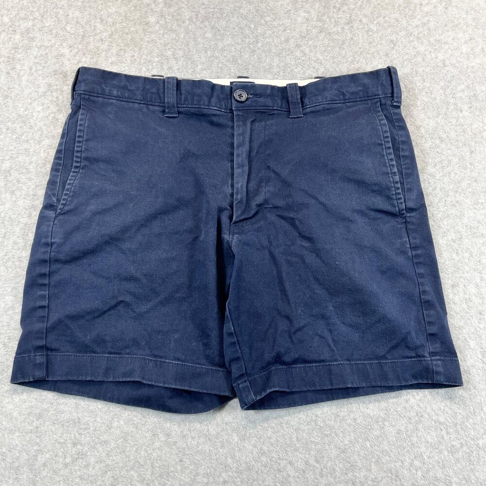J. Crew Mens 31 Navy Blue Chino Shorts 7 Inch Inseam Stretch Casual Summer